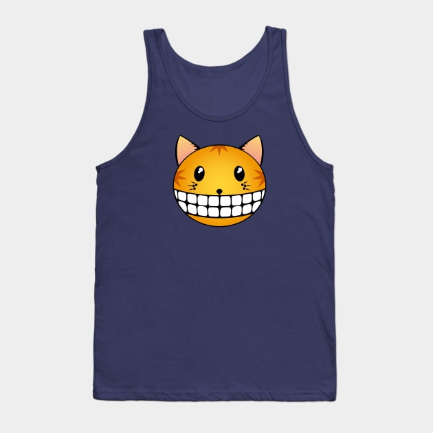 Cheshire Ginger Tabby Cat Smile Tank Top by RawSunArt